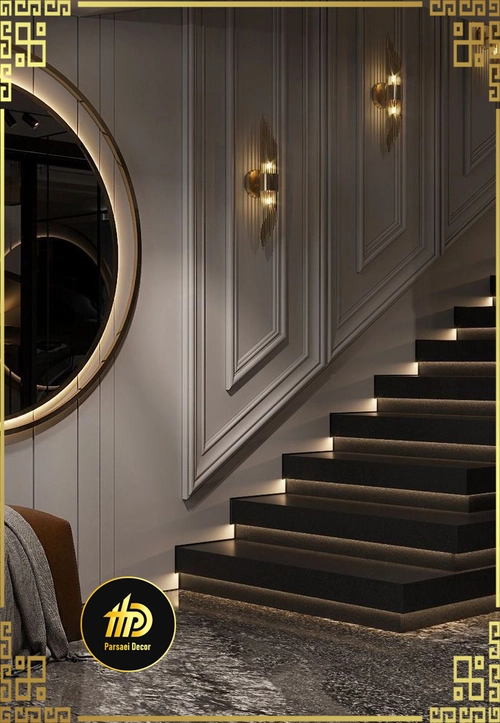 نمای گچبری مدرن راهرو نمونه جدید