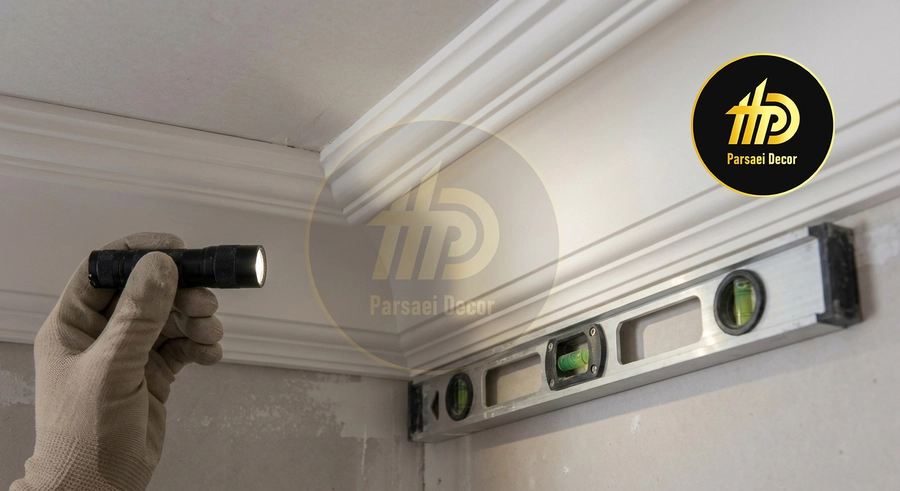 کنترل کیفیت حین اجرای گچبری و بررسی ظرافت ابزارها