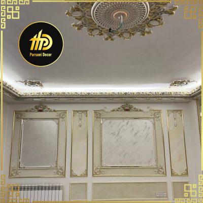 گچبری پذیرایی با پتینه پروژه خرداد 1404